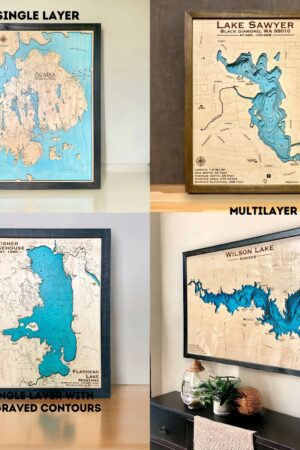 Engraved Lake Map Capture Your Waterfront Memories in Wood