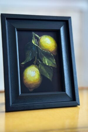 Vibrant Lemon Still Life Unframed Fine Art Print for Kitchen Decor and Citrus Home Accents