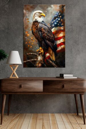 Patriotic Bald Eagle Canvas Print American Pride for Your Home or Office