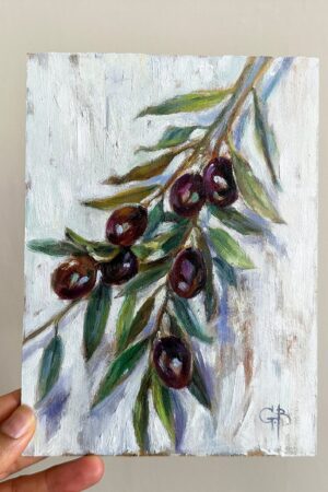 Olive Branch Original Oil Painting Vibrant Kitchen Art for Your Dining Room or Farmhouse