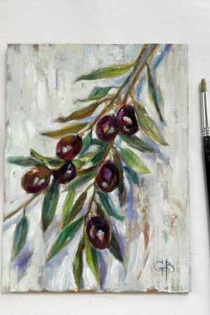 Olive Branch Original Oil Painting Vibrant Kitchen Art for Your Dining Room or Farmhouse