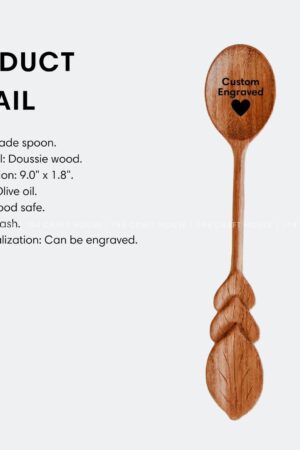 Nature's Embrace Handcrafted Wooden Leaf Spoon, A Gift from the Heart