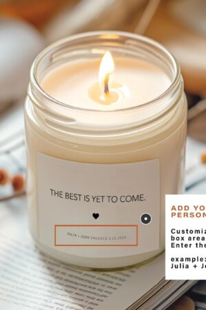 Celebrate Love's Journey The Best Is Yet to Come Engagement Candle for the Happy Couple