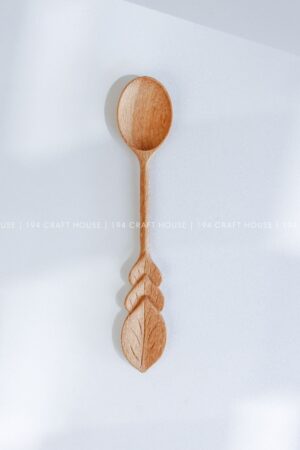 Nature's Embrace Handcrafted Wooden Leaf Spoon, A Gift from the Heart