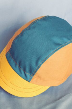 Earthtones Cycling Cap Teal, Gold, Ochre - Elevate Your Ride with Style