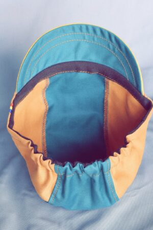 Earthtones Cycling Cap Teal, Gold, Ochre - Elevate Your Ride with Style