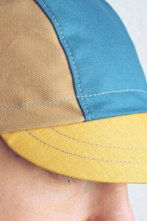 Earthtones Cycling Cap Teal, Gold, Ochre - Elevate Your Ride with Style