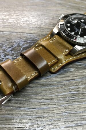 Genuine Shell Cordovan Leather Cuff Watch Strap for Luxury Timepieces