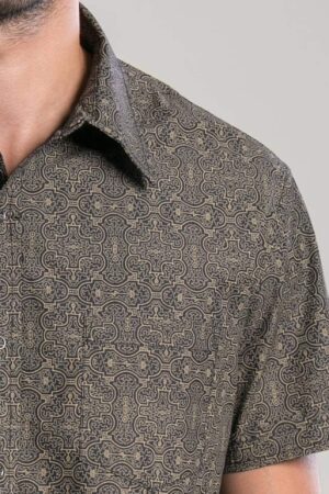 Sacred Geometry Shipibo Men's Button-Up Psychedelic Fashion for the Modern Mystic