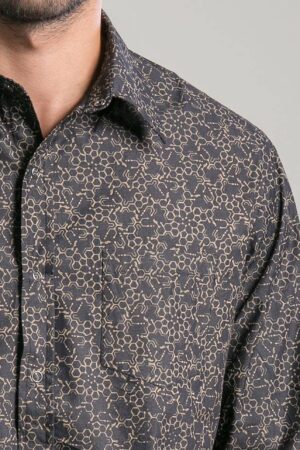 LSD Molecule Psychedelic Elegance in a Button-Down Shirt