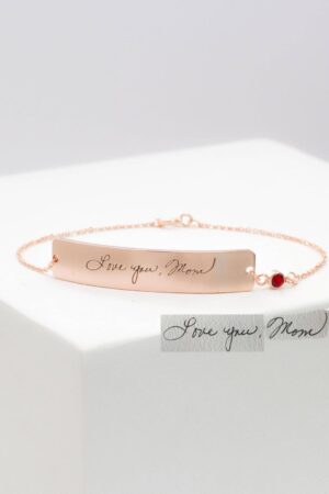 Personalized Handwriting Bar Bracelet Capture Cherished Memories in a Timeless Jewel