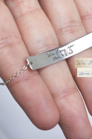 Personalized Handwriting Bar Bracelet Capture Cherished Memories in a Timeless Jewel