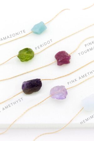 Sparkling Summer Hues Embrace the Energy of Raw Crystal Necklaces