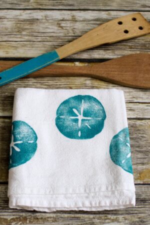 Coastal Charm Sand Dollar Flour Sack Towel for a Beachy Kitchen Oasis