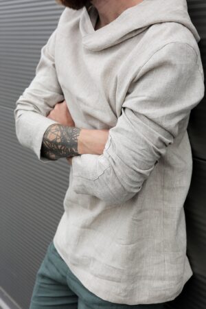 Breezy Linen Hoodie Embrace Summer Comfort in Natural Style