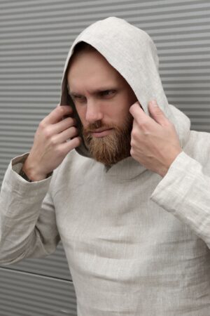 Breezy Linen Hoodie Embrace Summer Comfort in Natural Style