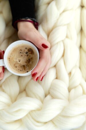 Cozy Haven Indulge in the Luxurious Embrace of Our Chunky Merino Wool Throw