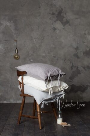 Luxurious Linen Pillowcase with Ties Indulge in Stonewashed Softness