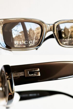 GUCCI Vintage Sunglasses Rare GG2409/N/S Oval Frame, Gosha Gray Clear Moda Rectangular, Migos Rihanna Anuell AA 90s New NOS