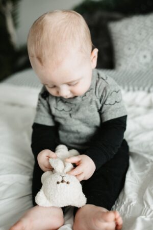 Sogg. E. Bear Organic Cotton Teething Toy for Babies, Heirloom Quality, Eco-Friendly