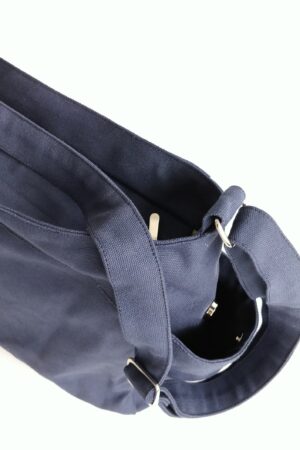 Navy Blue Canvas Hobo Diaper Bag with Zipper Vegan Travel Messenger Bag, Personalized Baby Shower Gift Set - No. 101 RENEE