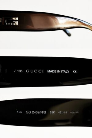 GUCCI Vintage Sunglasses Rare GG2409/N/S Oval Frame, Gosha Gray Clear Moda Rectangular, Migos Rihanna Anuell AA 90s New NOS