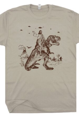 Jesus Riding Dinosaur T-Shirt The Ultimate Statement Piece for the Bold and Humorous