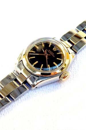 Vintage ROLEX Oyster Perpetual Lady 1980s Steel & 18K Gold Automatic Watch, Box & Papers