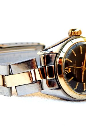 Vintage ROLEX Oyster Perpetual Lady 1980s Steel & 18K Gold Automatic Watch, Box & Papers