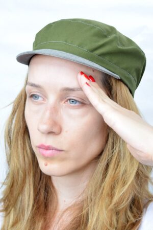 Khaki Cycling Cap Army Style with a Twist for Him (Extra Small Sizes Available)