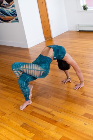 Teal Shiva Yoga Leggings Hand-Dyed for Divine Flow