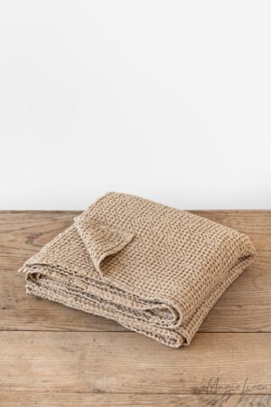 Indulge in Comfort Waffle-Weave Linen Throw for Sofa and Home Decor