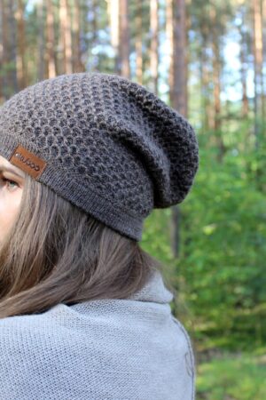 Cozy and Chic Beige Alpaca Wool Knit Slouchy Beanie for Women