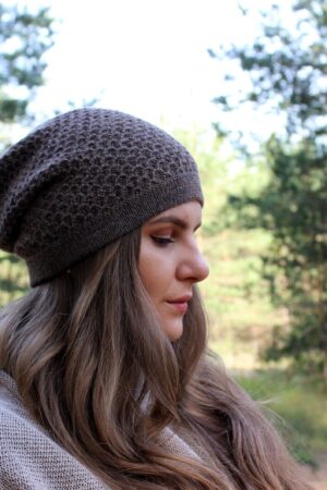 Cozy and Chic Beige Alpaca Wool Knit Slouchy Beanie for Women