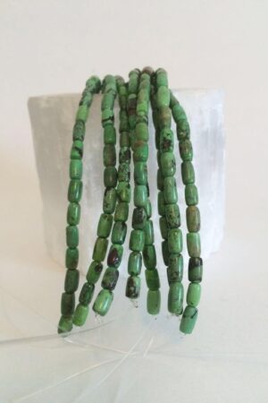 Turquoise Barrel Beads 5x8mm, Mojave Green and Bright Green, 16-Inch Strand