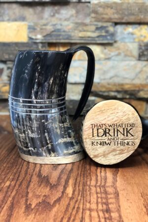 Personalized Buffalo Horn Beer Tankard Unique Engraved Gifts for Men, Groomsmen, and Friends