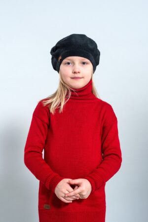 Charming Red Merino Beret A Timeless Gift for Little Fashionistas