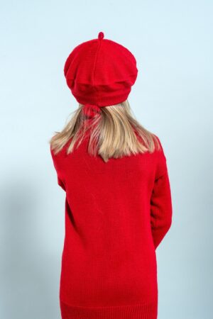 Charming Red Merino Beret A Timeless Gift for Little Fashionistas