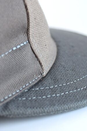 Upcycled Army 5-Panel Hat Military Cycling Cap in Shades of Gray