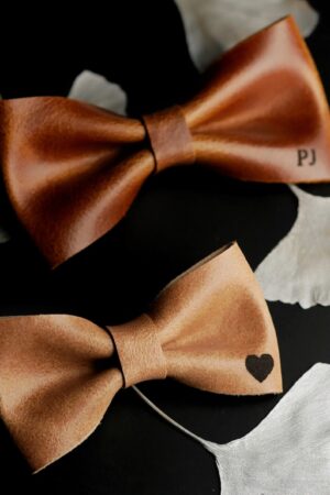 Personalized Leather Bow Tie A Timeless Gift for the Distinguished Gentleman