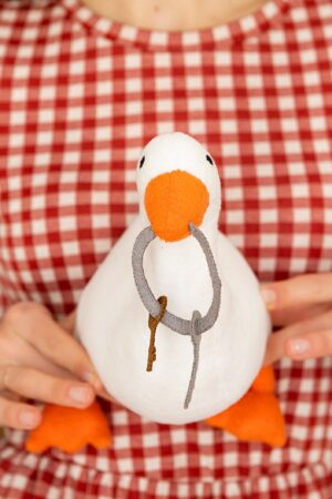 Adorable Untitled Goose Game Plush Handmade Soft Plushie for Goose Enthusiasts