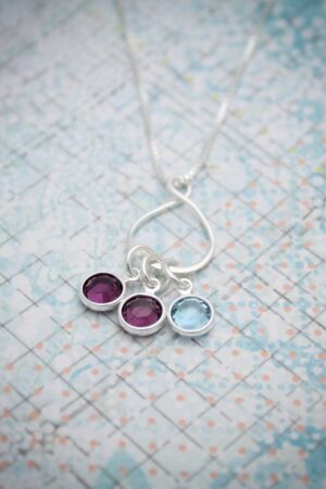 Personalized Eternity Charm Necklace Celebrate the Unbreakable Bond of Family with Birthstones