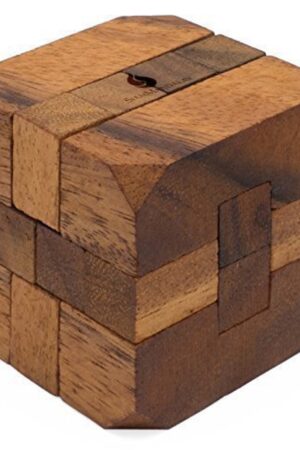 Hidden Passage Intricate Wooden Cube Puzzle for Adults - Handmade 3D Brain Teaser