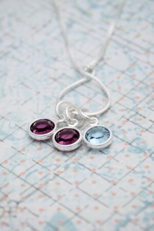 Personalized Eternity Charm Necklace Celebrate the Unbreakable Bond of Family with Birthstones