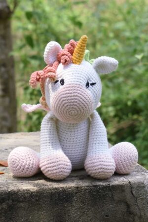 Enchanting Amigurumi Unicorn Handmade Pegasus Toy for Precious Moments