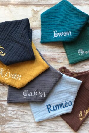 Personalized Embroidered Baby Bibs Custom Name, Bandana, and Birthday Bibs for Neutral Baby Showers