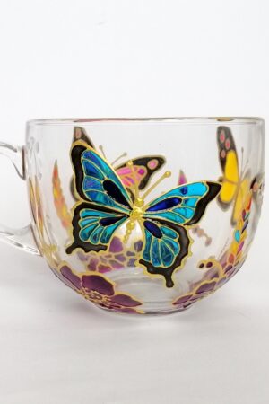 Hand-Painted Monarch Butterfly Coffee Mug A Nature Lover's Delight