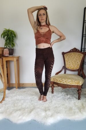 Terracotta Crop Top and Hand-Dyed Yoga Slit Weave Fire Hula Hoop Unleash Your Inner Goddess