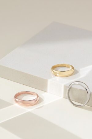 DOME Ring Minimalist Geometric Statement Ring in Silver, Gold, or Rose Gold (RR001)