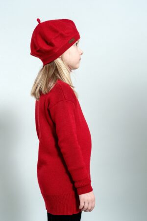 Charming Red Merino Beret A Timeless Gift for Little Fashionistas